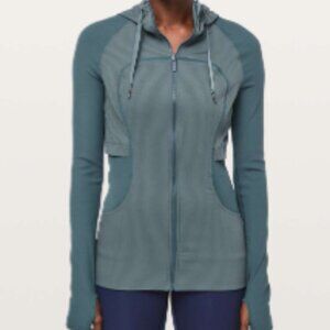 Lululemon Dance Studio Jacket Rib Sleeve Petrol Blue/Heathered Petrol Blue, Sz 4